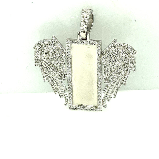 Rectangle Wing Silver Pendant
