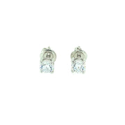 925 Sterling Silver Round Shaped Solitaire Stud Earring 5MM