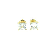 925 Sterling Silver Square Shaped Solitaire Stud Earring 3MM