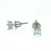 925 Sterling Silver Square Shaped Solitaire Stud Earring 4MM