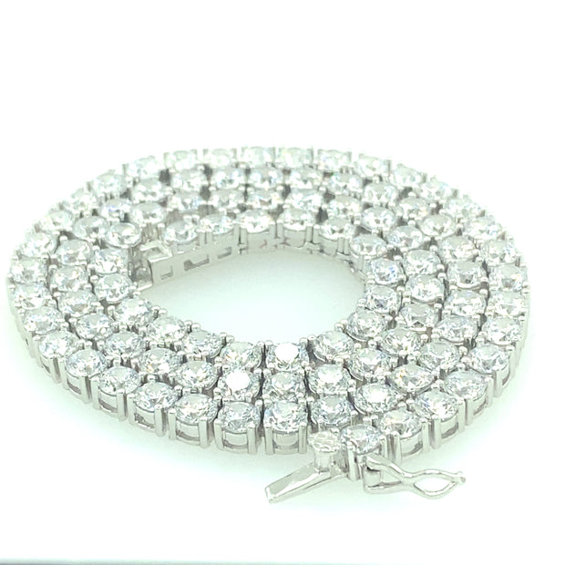 925 Sterling Silver Square Tennis Chain 4MM