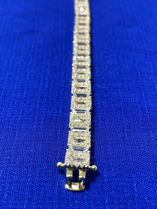 Square Baguette Silver Bracelet