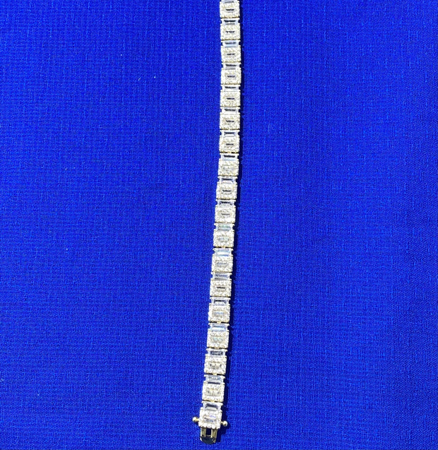 Square Baguette Silver Bracelet