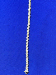 Leaf shape Stone Silver Bracelet