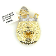 Lion with Crown Brass Pendant