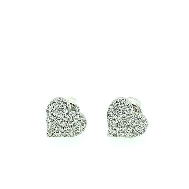 Heart Shape with multiple small stones sterling silver earringz