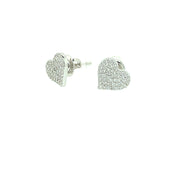 Heart Shape with multiple small stones sterling silver earringz
