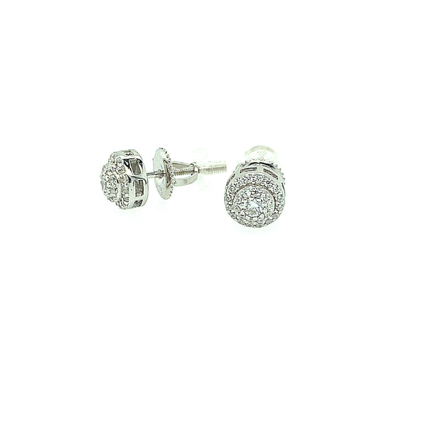 Round Double Layer Sterling Silver Earring
