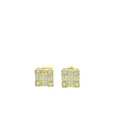 Square Cross Rectangle Sterling Silver Earring