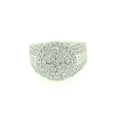 4 STONE ROUND SILVER RING