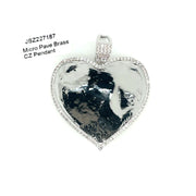 Picture Brass Pendant Heart (Round Stone Border) Brass Pendant
