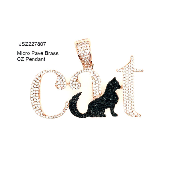 Cat Brass Pendant