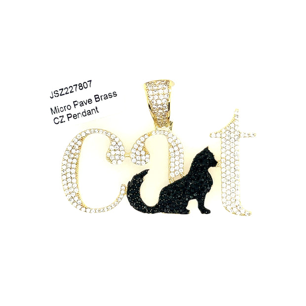 Cat Brass Pendant
