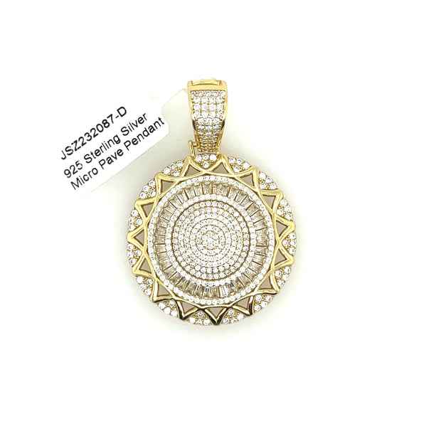 Diamond Circle Silver Pendant