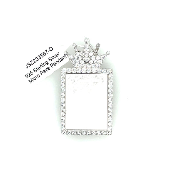 Rectangle w crown Silver Pendant