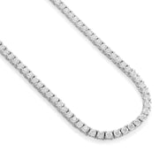 TENNIS CHAIN - 14KT GOLD FINISHED 3MM 4 PRONG (SILVER)